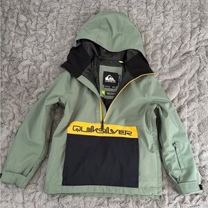 Quiksilver Olive and Black Hooded Jacket and Ski Pants Set